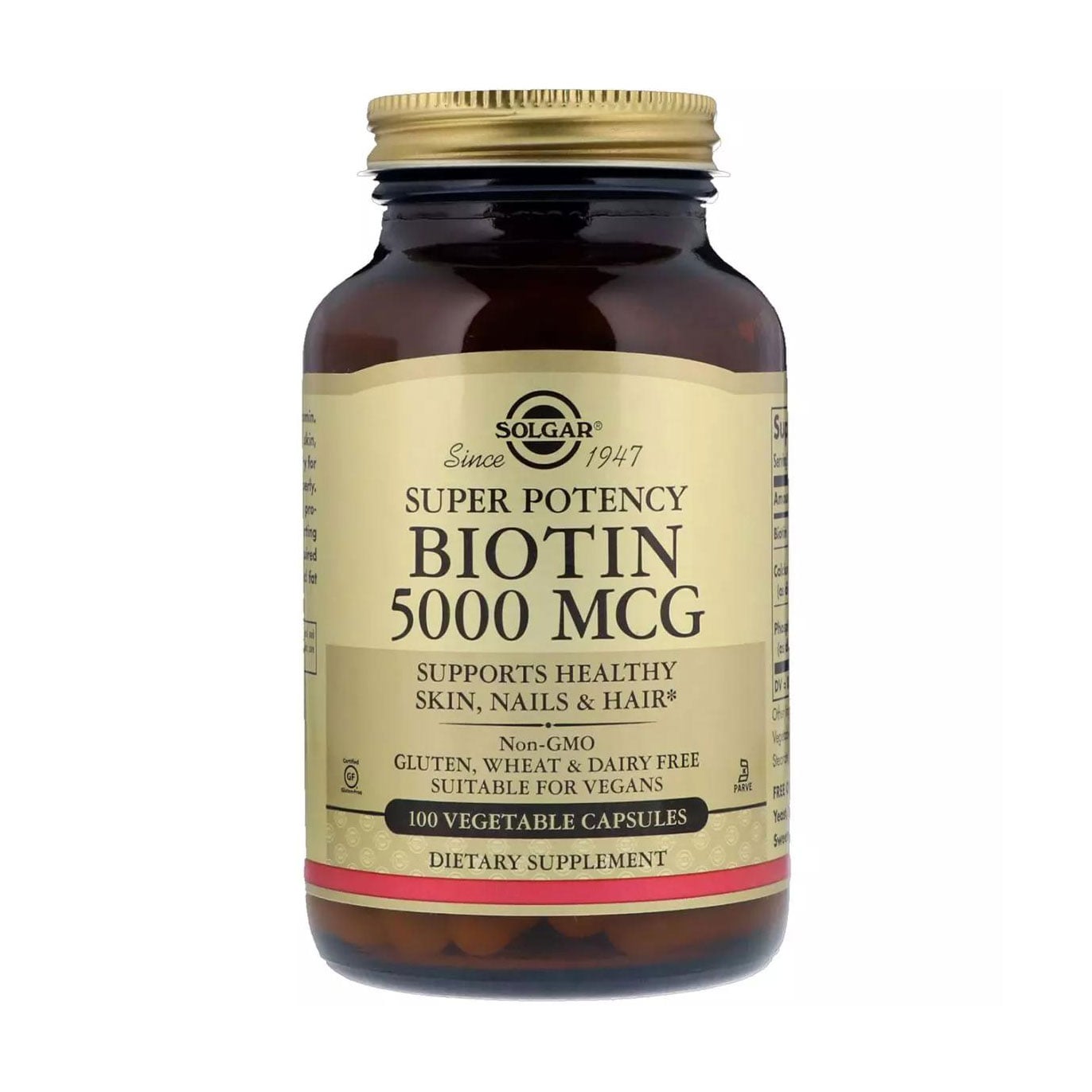 Біотин Solgar Biotin 5000 мкг, 100 капсул